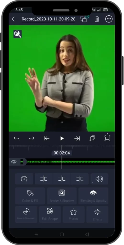 add green screen video in alight motion timeline