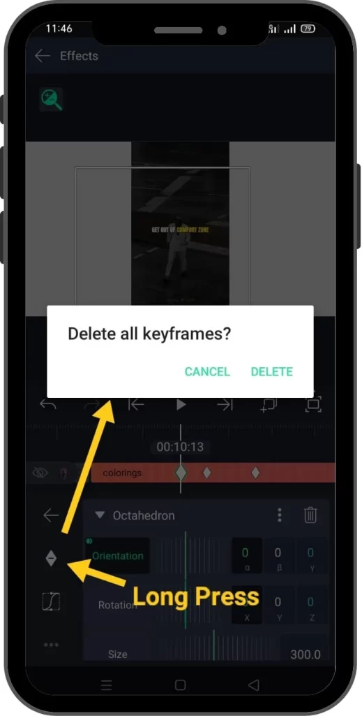 delete all keyframes in alight motion