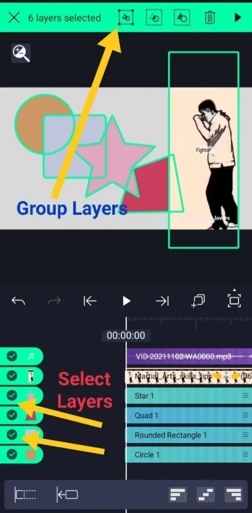 How to group layer in alight motion